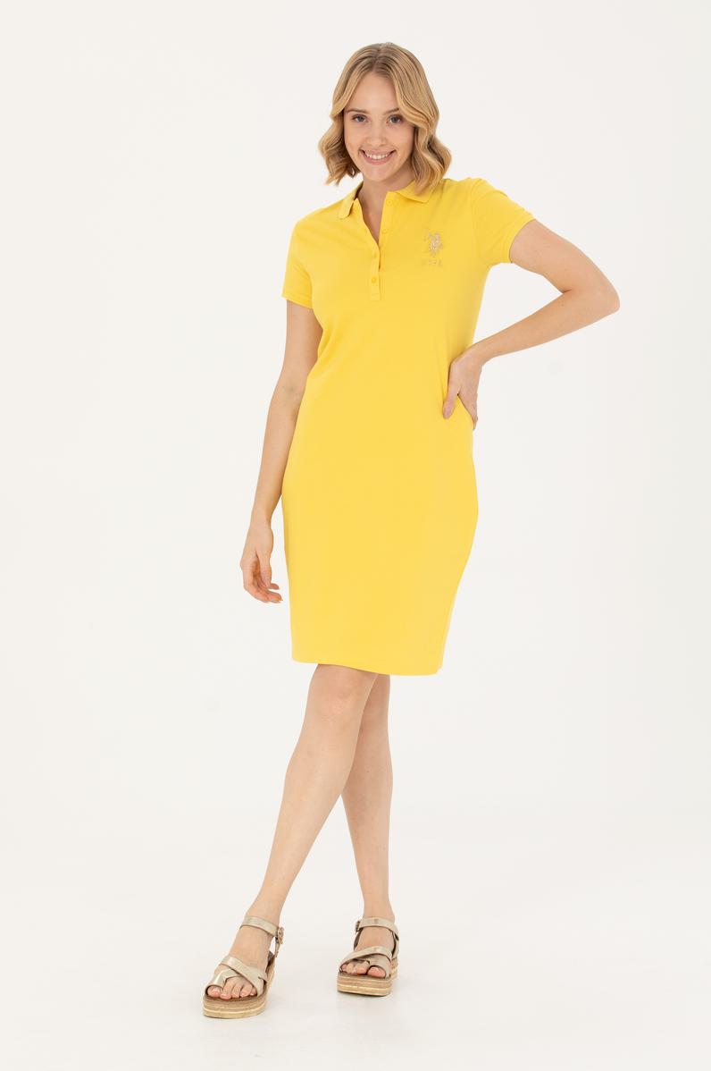 Kadın Sarı Örme Elbise