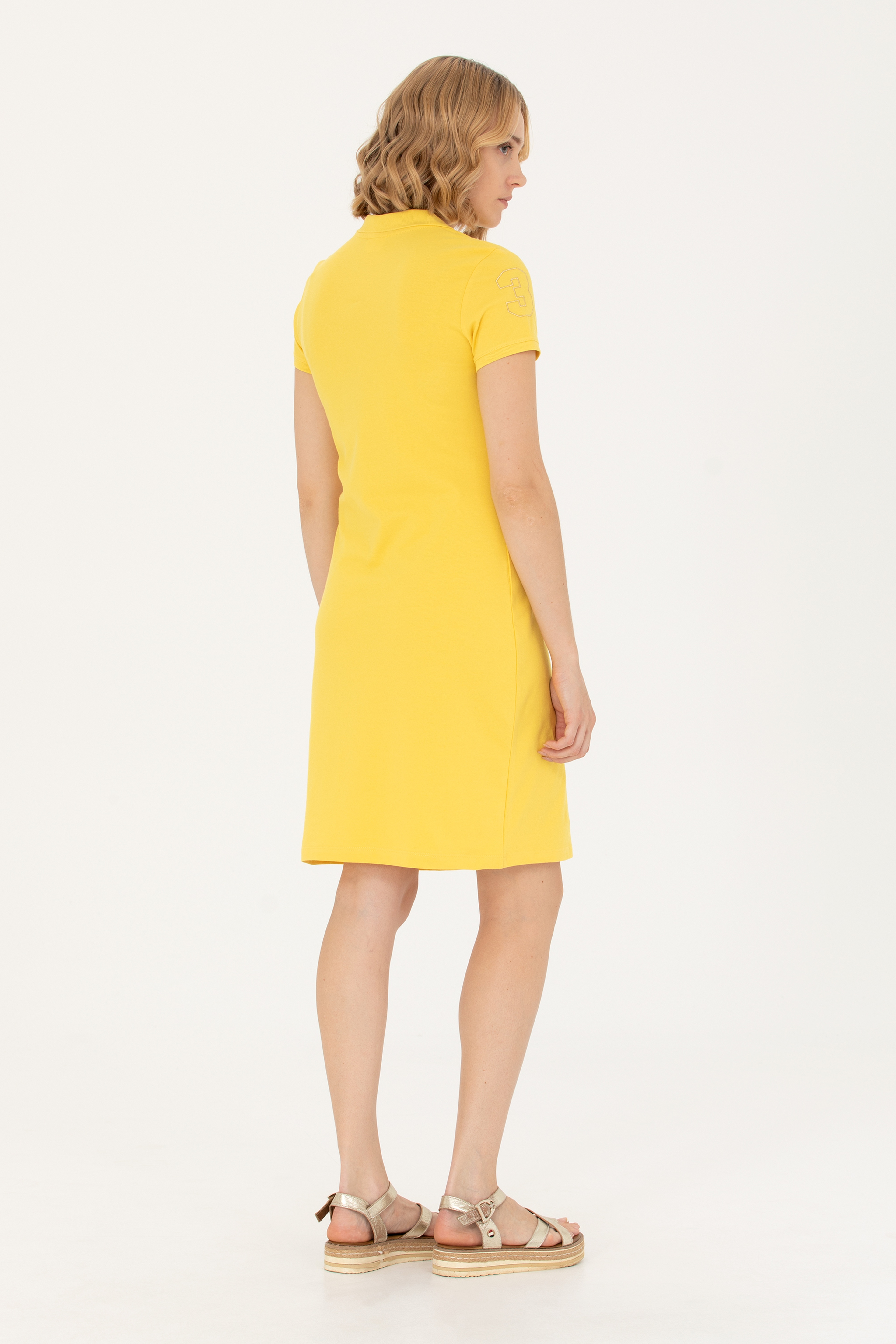 Kadın Sarı Örme Elbise - Image 5