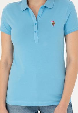 Kadın Turkuaz Polo Yaka Tişört - 50262715165