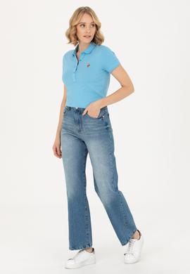 Kadın Turkuaz Polo Yaka Tişört - 50262715165