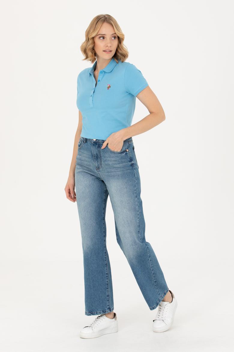 Kadın Turkuaz Polo Yaka Tişört - 50262715165