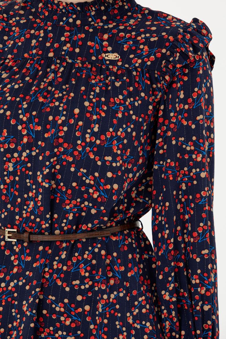 Kadın Lacivert Dokuma Elbise - 50271163011