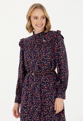 Kadın Lacivert Dokuma Elbise - 50271163011