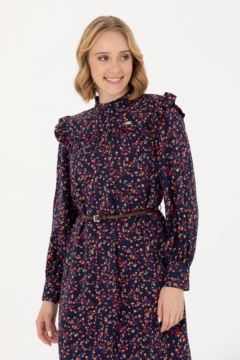 Kadın Lacivert Dokuma Elbise - 50271163011