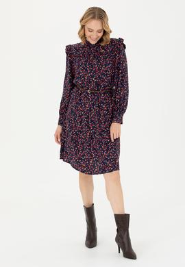 Kadın Lacivert Dokuma Elbise - 50271163011