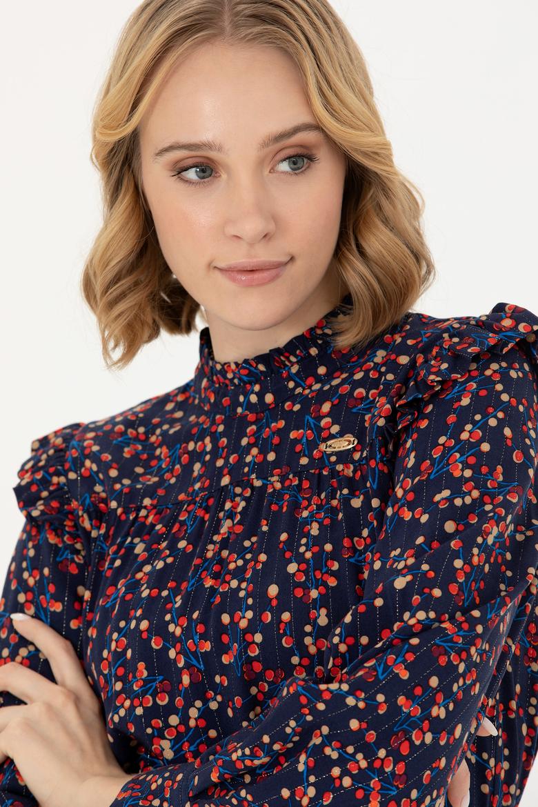 Kadın Lacivert Dokuma Elbise - 50271163011