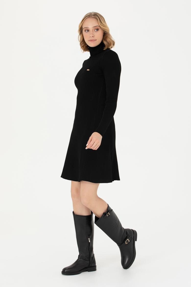 Kadın Siyah Triko Elbise - 50269480020