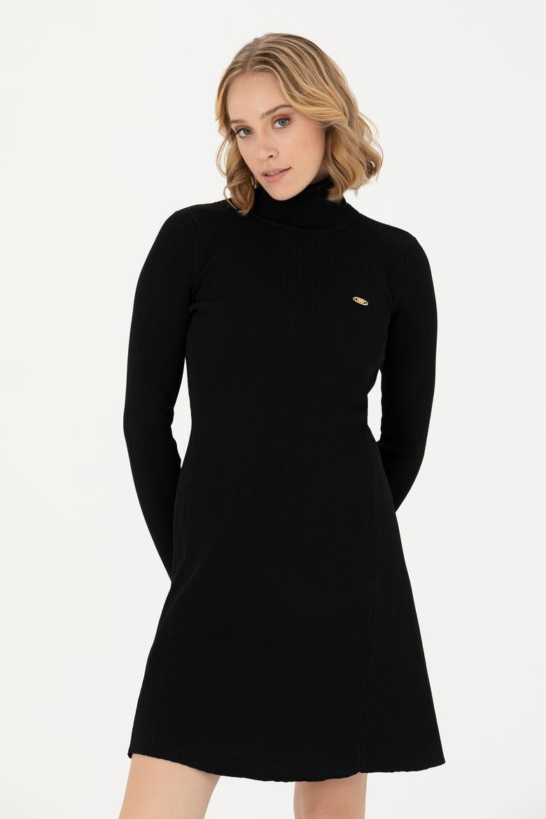 Kadın Siyah Triko Elbise - 50269480020