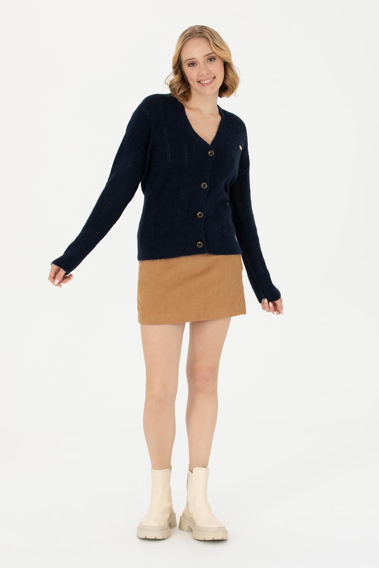 Kadın Lacivert Triko Hırka - 50269493012