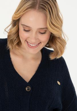 Kadın Lacivert Triko Hırka - 50269493012