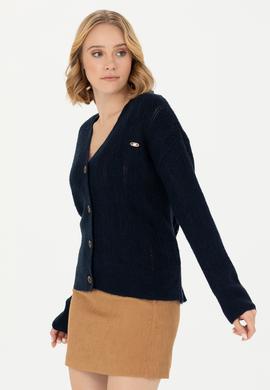 Kadın Lacivert Triko Hırka - 50269493012