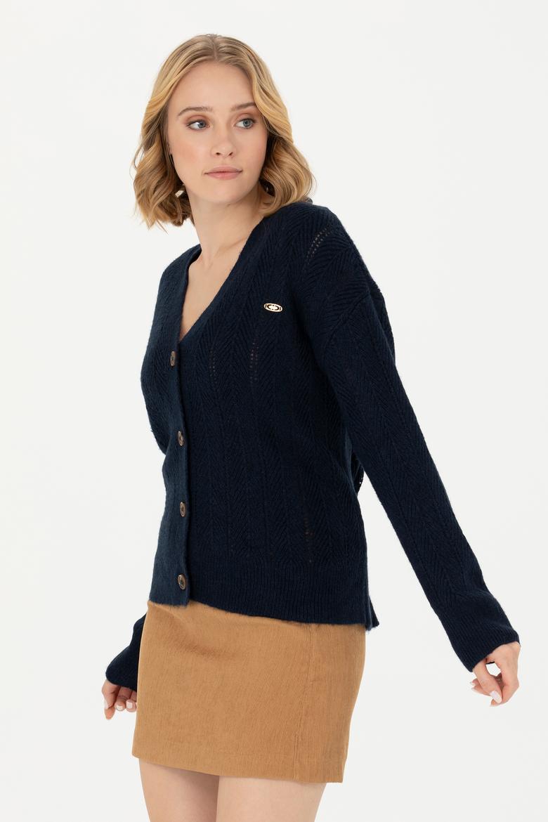 Kadın Lacivert Triko Hırka