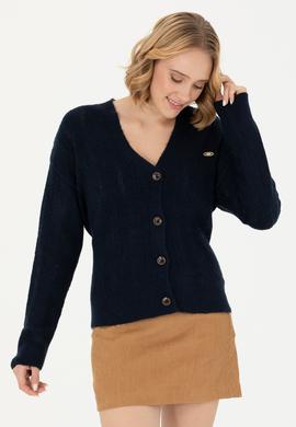 Kadın Lacivert Triko Hırka - 50269493012