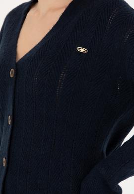 Kadın Lacivert Triko Hırka - 50269493012