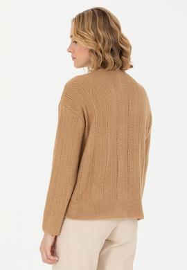 Kadın Kum Melanj Triko Hırka - 50269493019