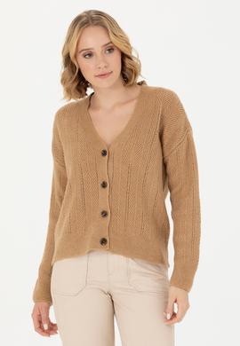 Kadın Kum Melanj Triko Hırka - 50269493019