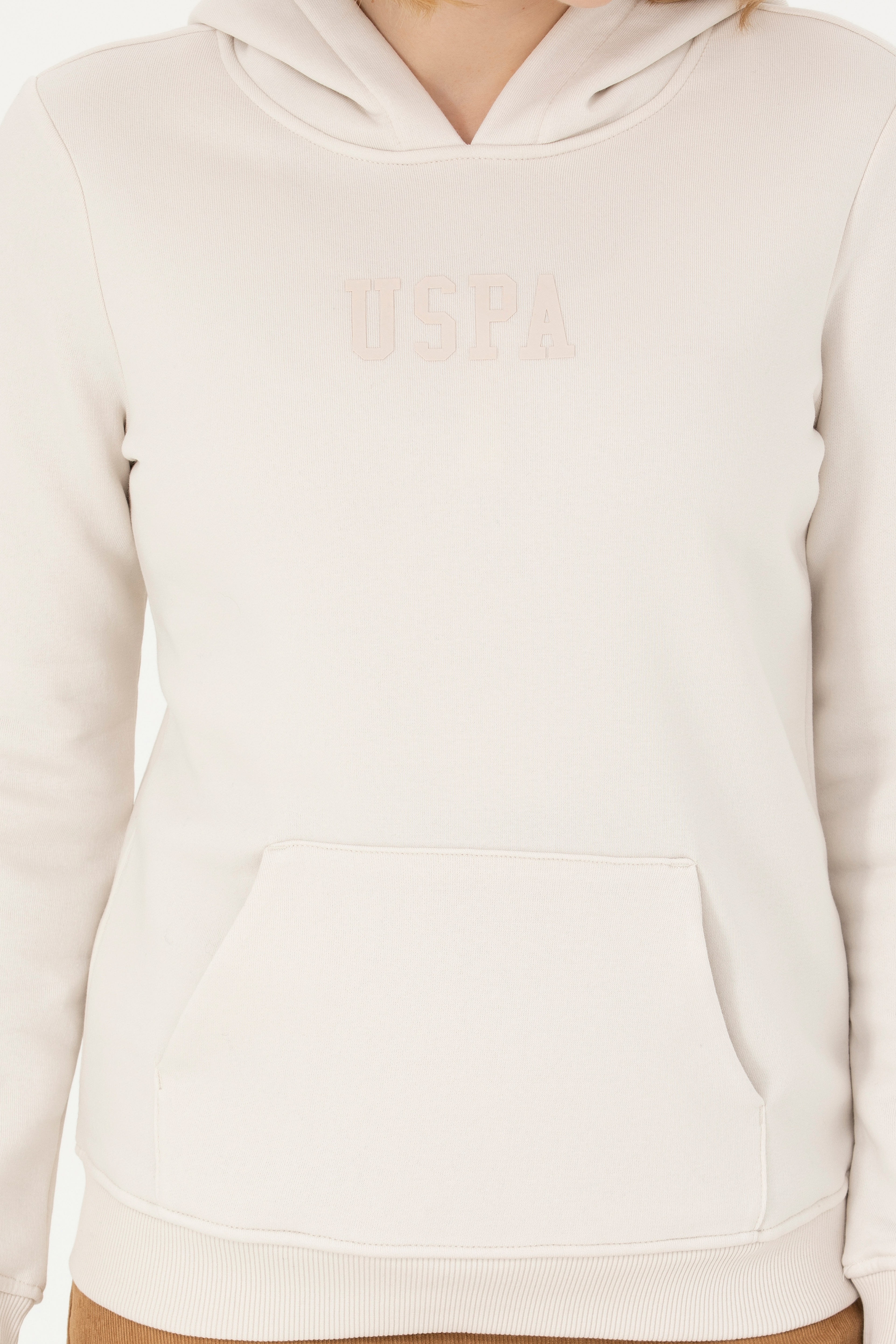 Kadın Taş Kapüşonlu Basic Sweatshirt