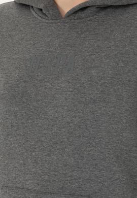 Kadın Antrasit Melanj Kapüşonlu Basic Sweatshirt - 50271557130