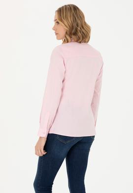 Kadın Pembe Uzun Kollu Basic Gömlek - 50262851027