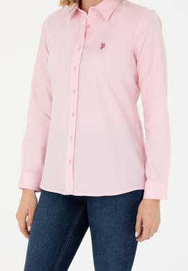 Kadın Pembe Uzun Kollu Basic Gömlek - 50262851027