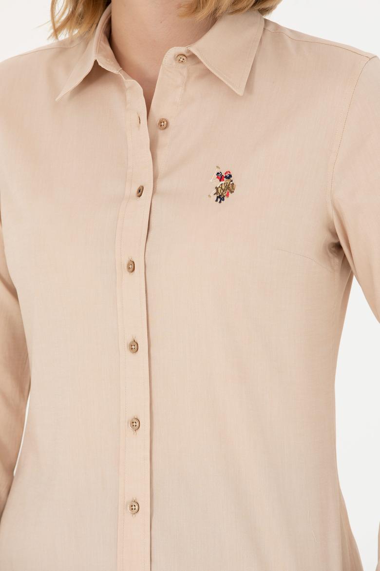 Kadın Camel Uzun Kollu Basic Gömlek - 50262849044