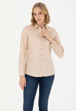 Kadın Camel Uzun Kollu Basic Gömlek - 50262849044