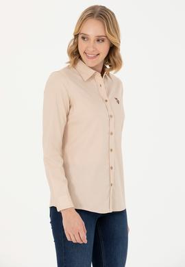 Kadın Camel Uzun Kollu Basic Gömlek - 50262849044
