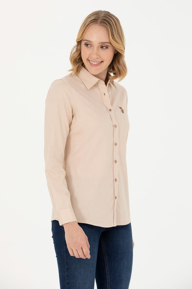 Kadın Camel Uzun Kollu Basic Gömlek - 50262849044