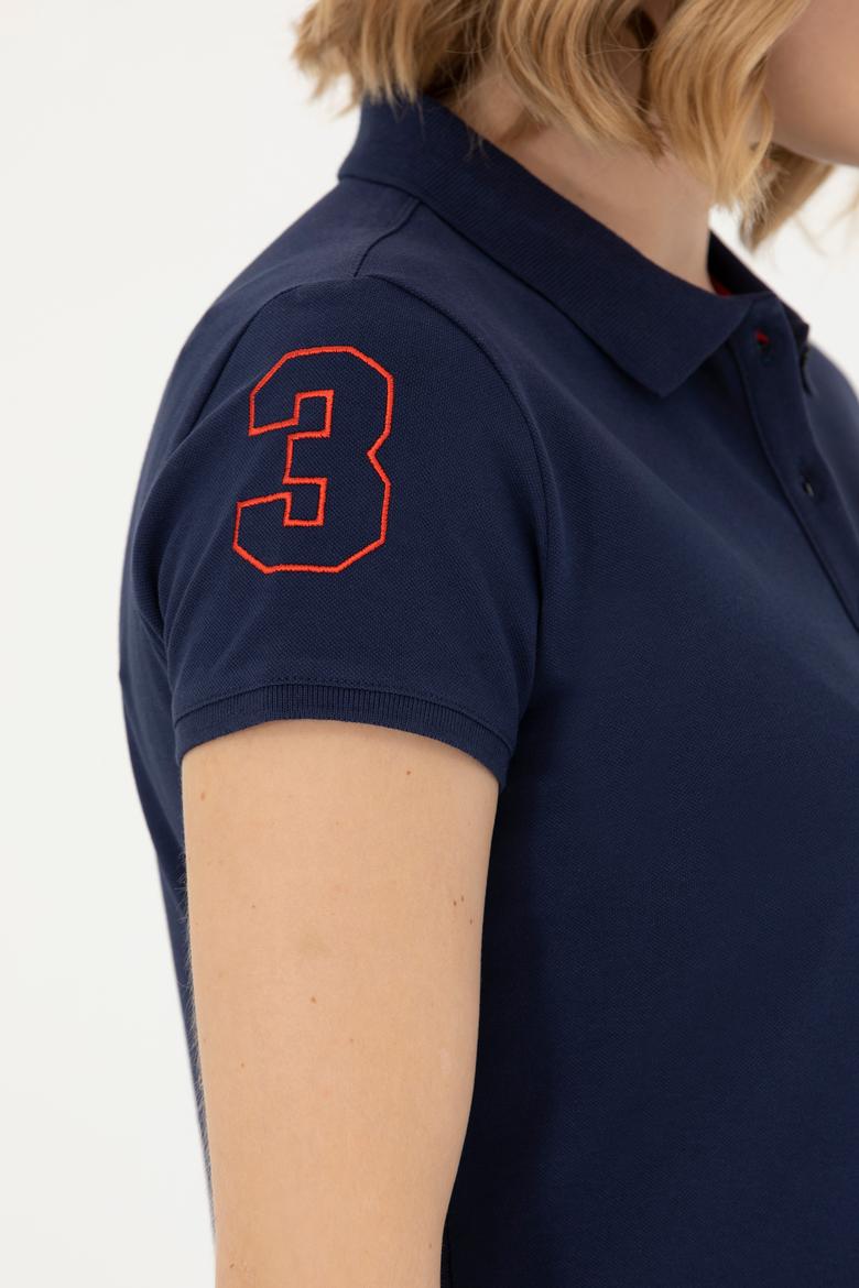 Kadın Lacivert Polo Yaka Örme Elbise - 50262697013