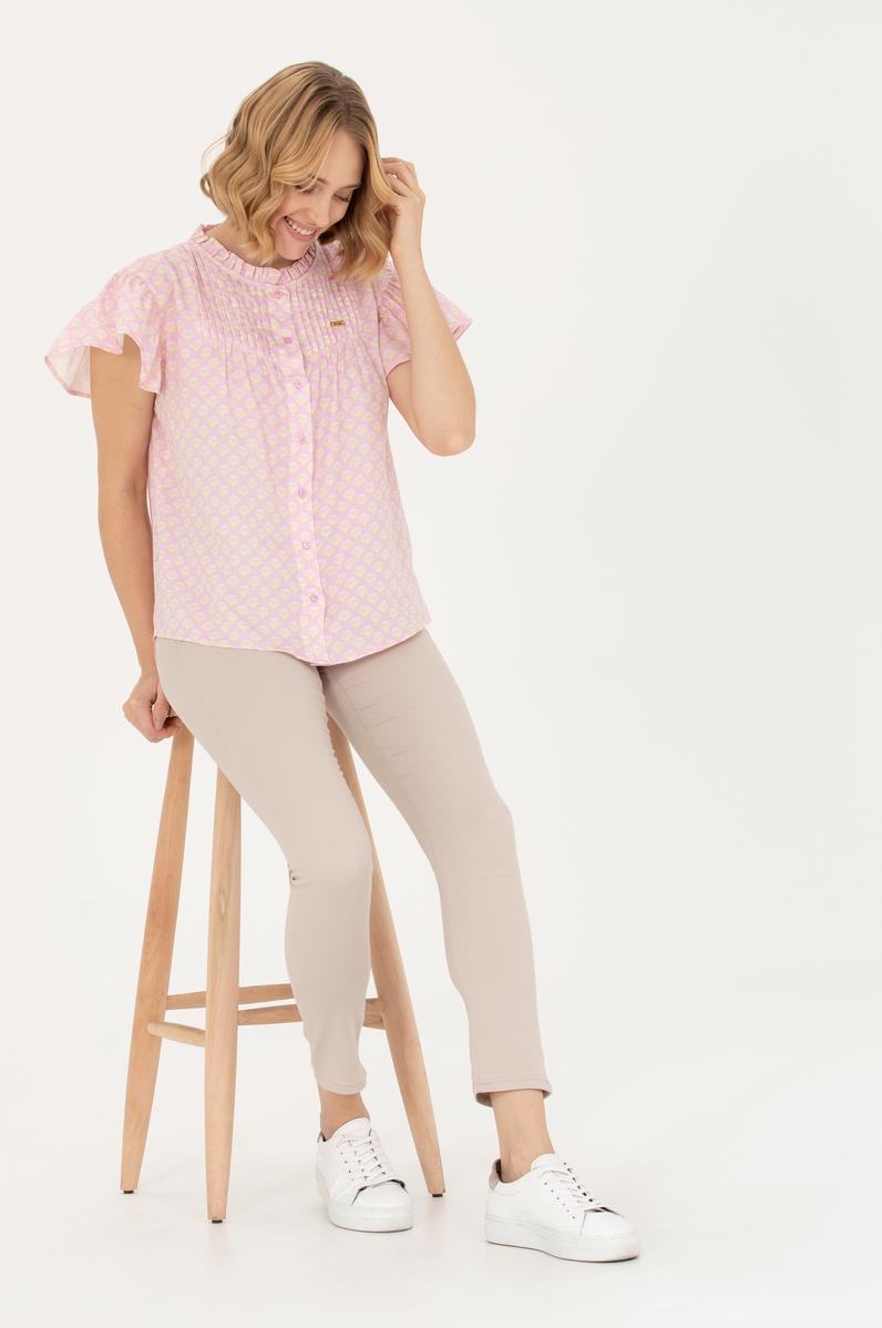 Kadın Manolya Kısa Kollu Gömlek