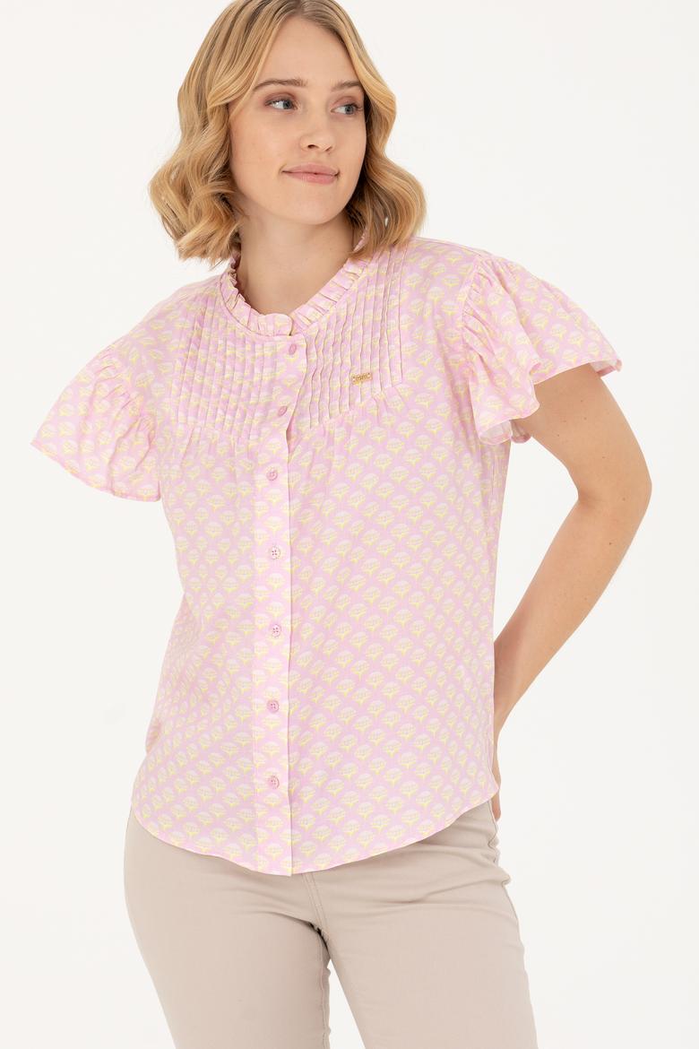 Kadın Manolya Kısa Kollu Gömlek - 50264207013