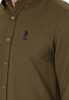 Erkek Haki Uzun Kollu Basic Gömlek - 50271293026