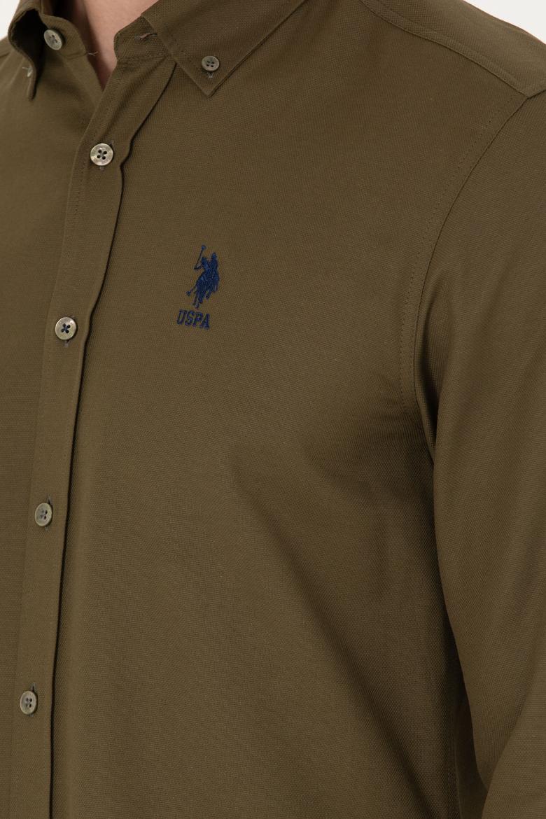 Erkek Haki Uzun Kollu Basic Gömlek - 50271293026