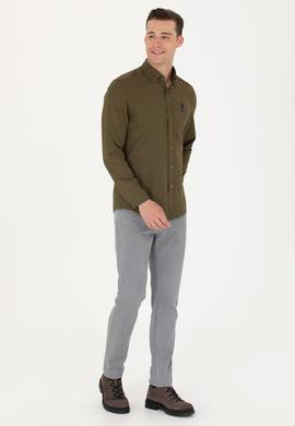 Erkek Haki Uzun Kollu Basic Gömlek - 50271293026