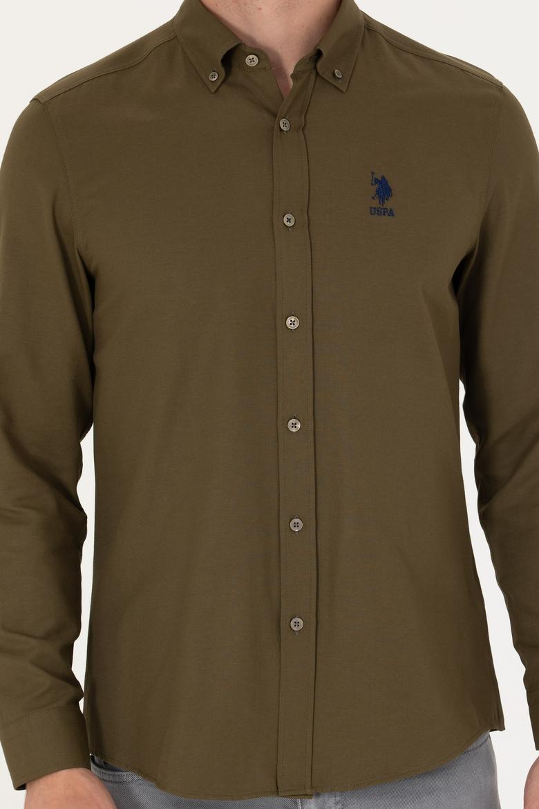 Erkek Haki Uzun Kollu Basic Gömlek - 50271293026