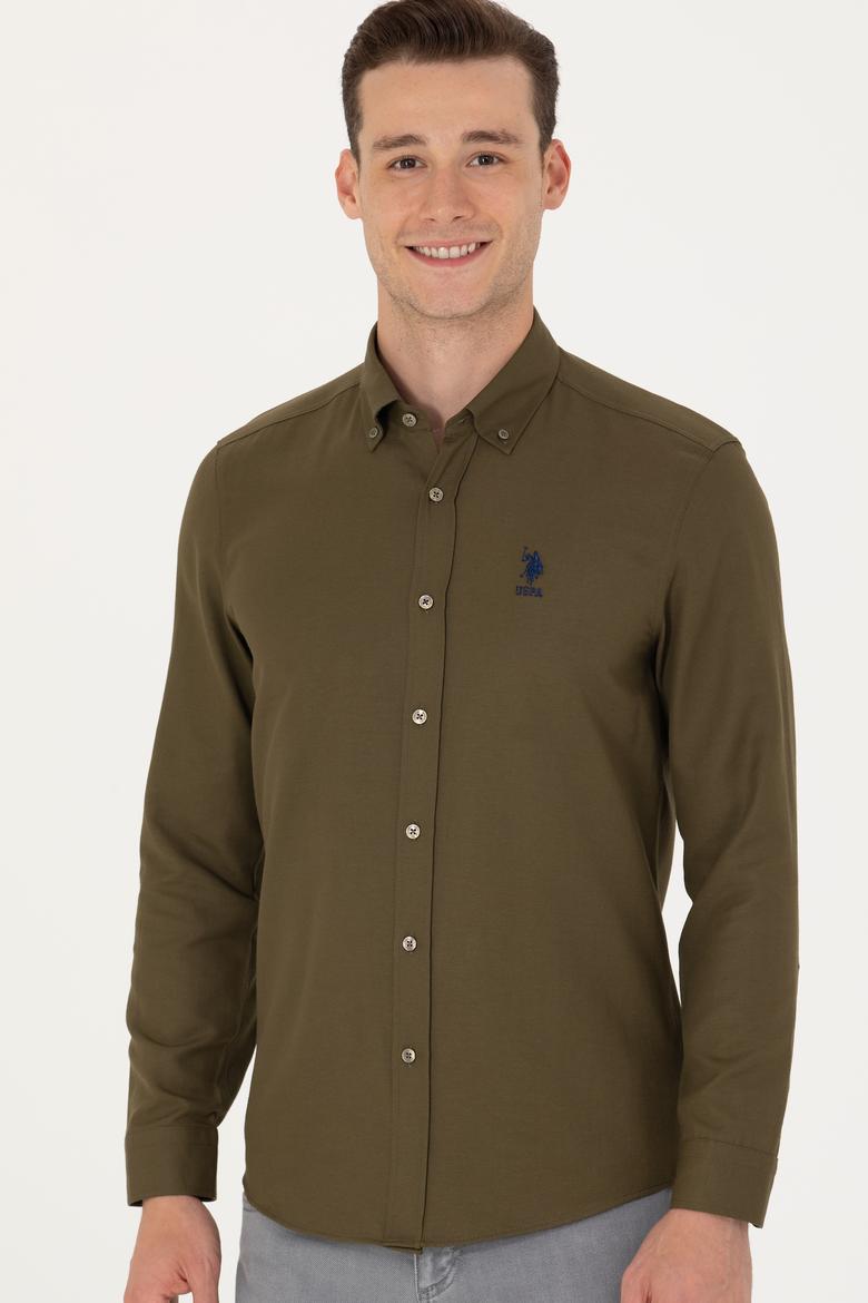 Erkek Haki Uzun Kollu Basic Gömlek - 50271293026