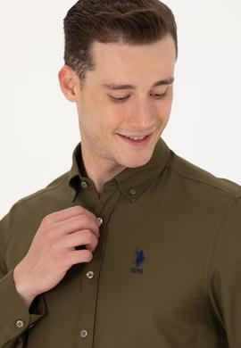 Erkek Haki Uzun Kollu Basic Gömlek - 50271293026