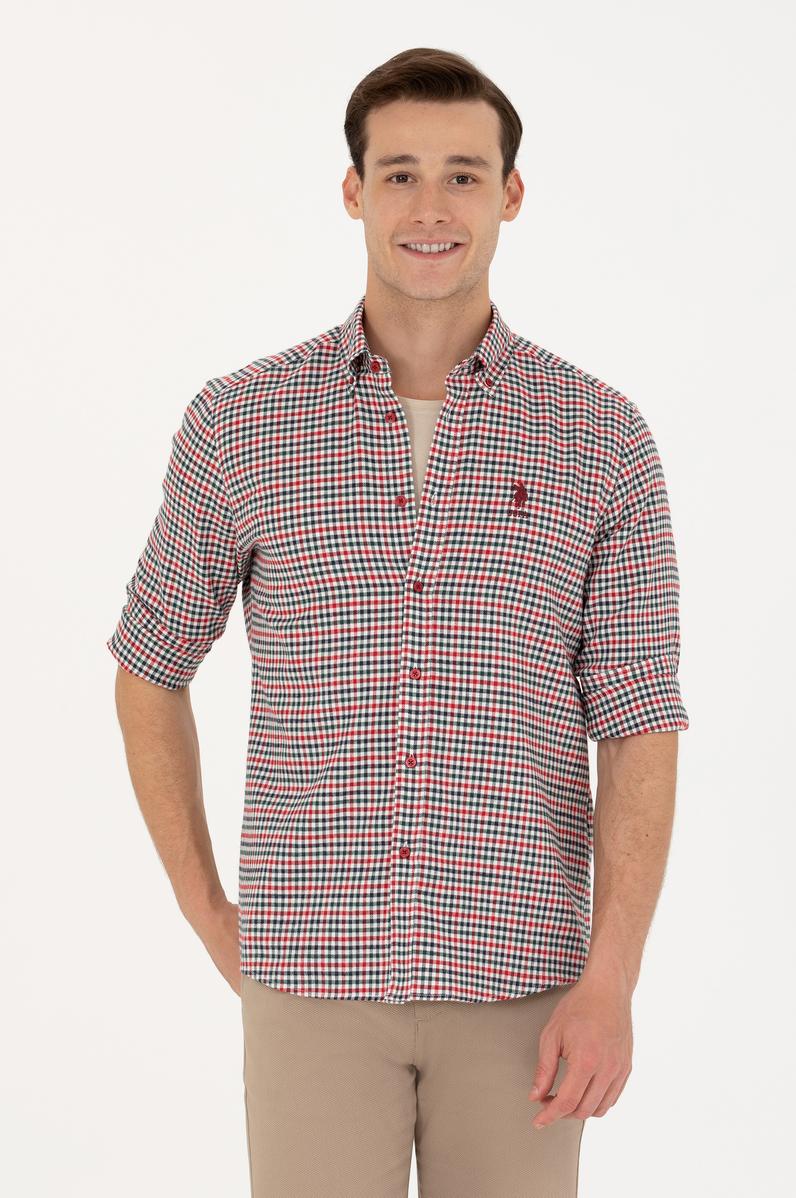 Erkek Kırmızı Uzun Kollu Gömlek