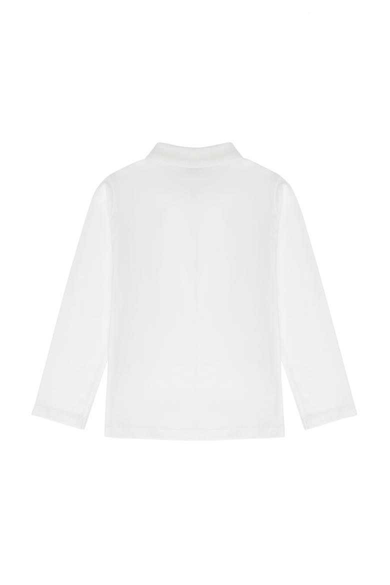 Kız Çocuk Ekru Polo Yaka Basic Sweatshirt - 50276782009