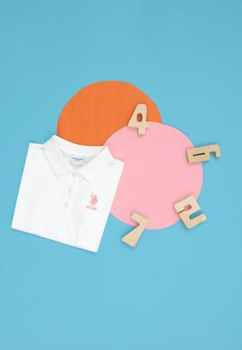 Kız Çocuk Ekru Polo Yaka Basic Sweatshirt - 50276782009