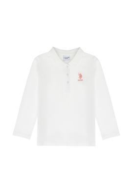 Kız Çocuk Ekru Polo Yaka Basic Sweatshirt - 50276782009