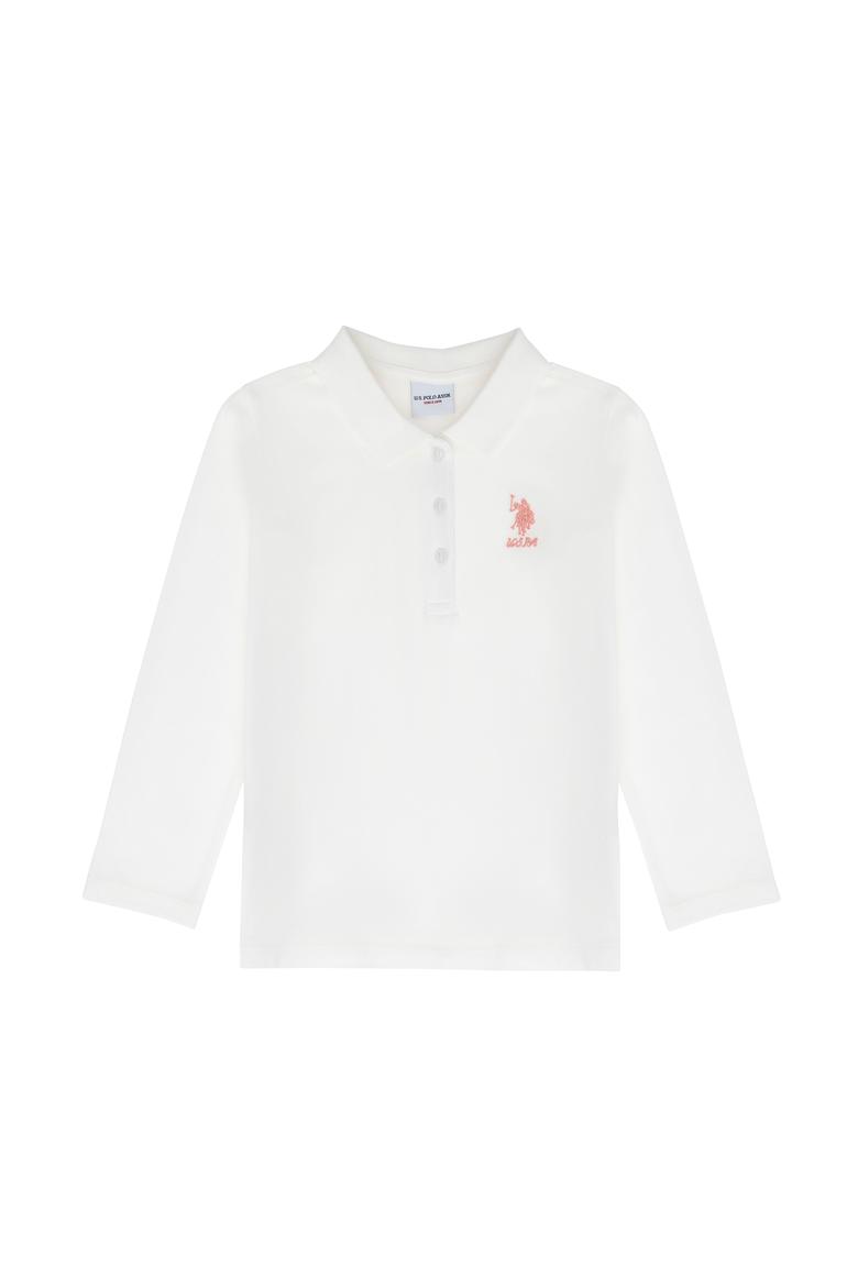 Kız Çocuk Ekru Polo Yaka Basic Sweatshirt - 50276782009