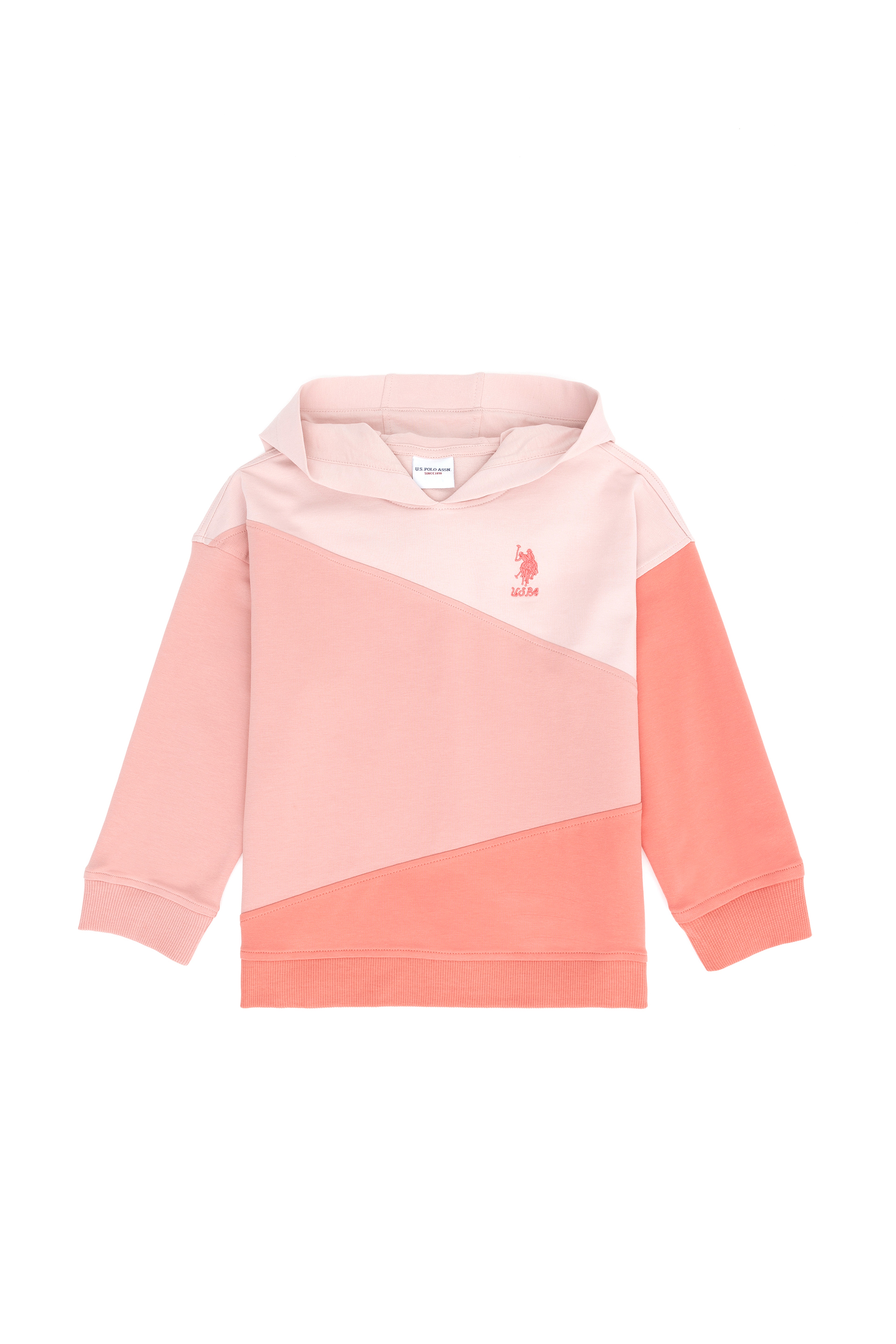 Kız Çocuk Somon Kapüşonlu Sweatshirt