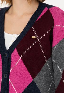 Kadın V Yaka Lacivert Triko Hırka - 50269496024