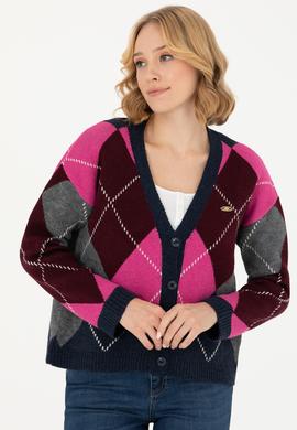 Kadın V Yaka Lacivert Triko Hırka - 50269496024