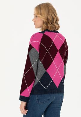 Kadın V Yaka Lacivert Triko Hırka - 50269496024