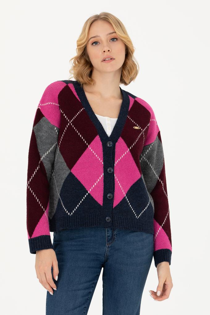 Kadın V Yaka Lacivert Triko Hırka