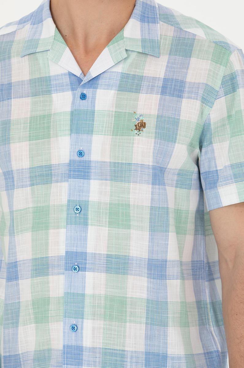 Erkek Saks Kısa Kollu Gömlek