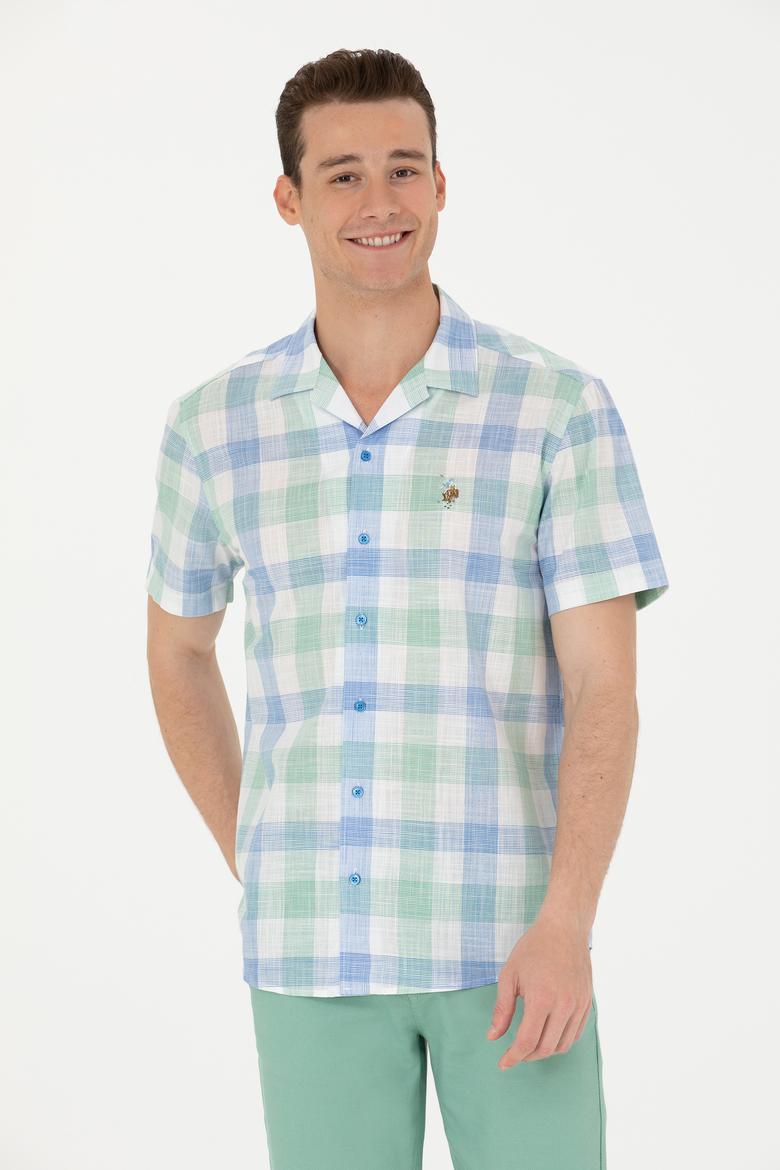 Erkek Saks Kısa Kollu Gömlek