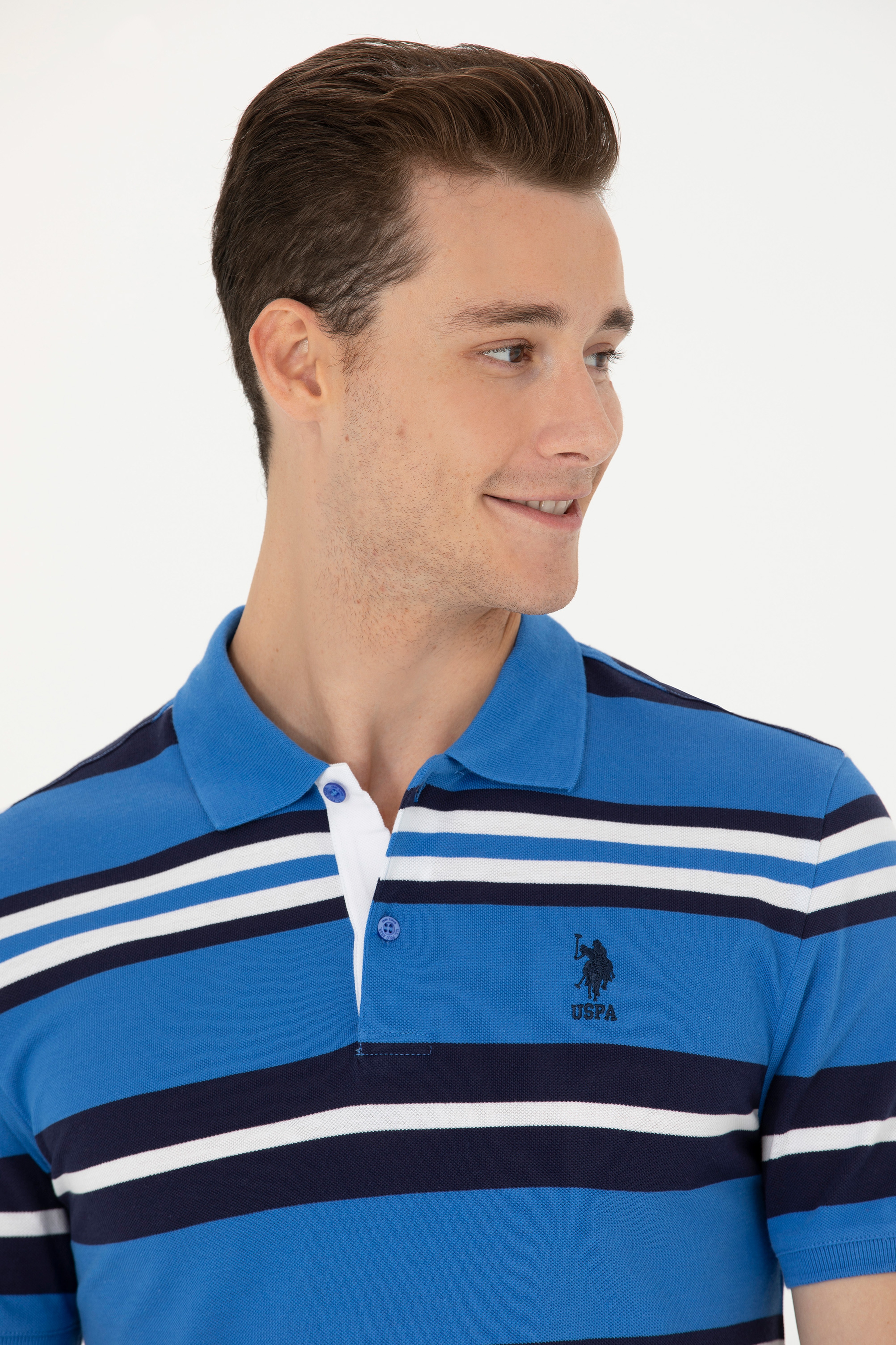Erkek Saks Polo Yaka Tişört - Image 2